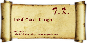 Takácsi Kinga névjegykártya